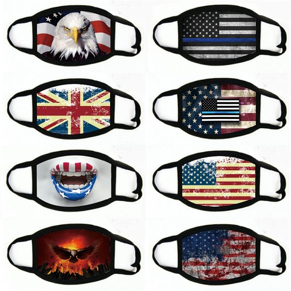 

face mask us president designers letters printed boys girls mask 2020 flag dust fog brandwashable masks#319, Black