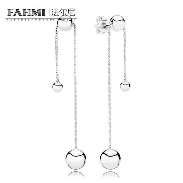 

fahmi 100% 925 sterling silver new original exquisite style noble 297535 string of beads hanging earrings jewelry, Golden;silver