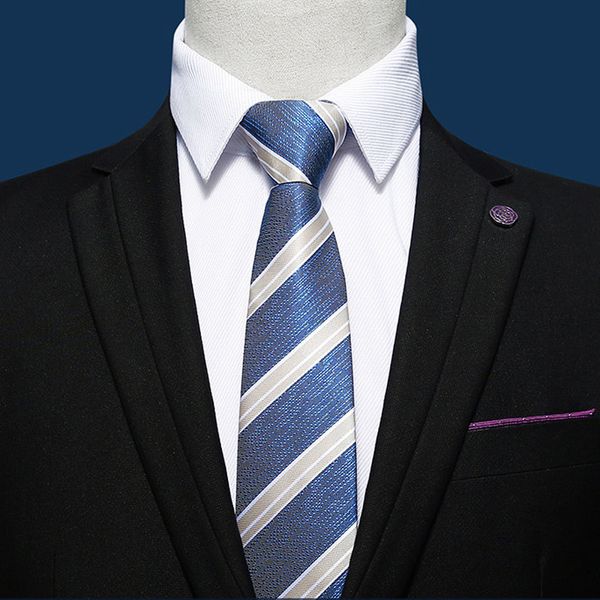 

2020 new arrivals men's fashion zipper ties 8cm wide casual formal neckties blue striped ties for men gift box, Black;gray