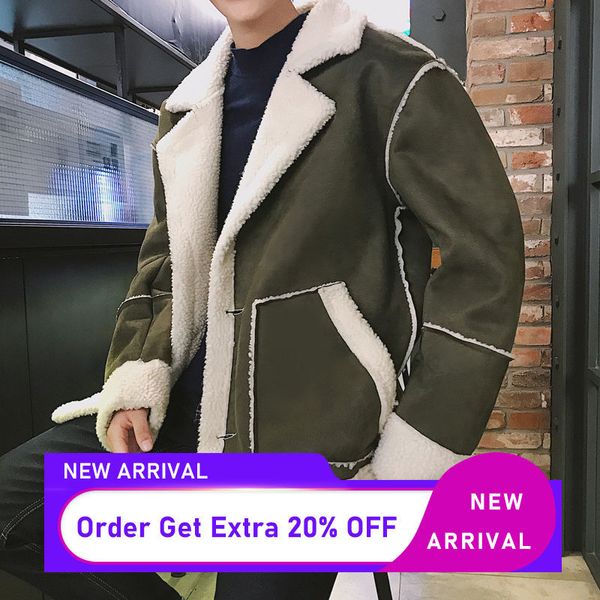 

autumn winter warm parka coats for men korean man casual lambswool jackets 2020 harajuku male plus size parkas 5xl, Black