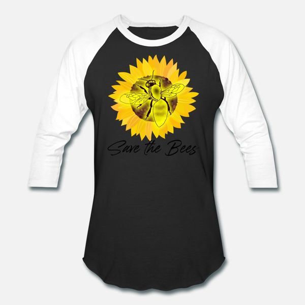 

save the bees sunflower desgin t shirt men printed short sleeve crew neck costume interesting comfortable summer natural shirt