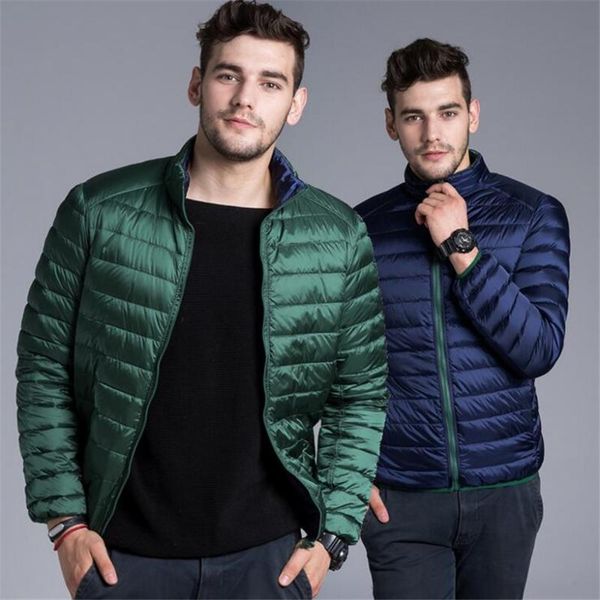 

men winter coats feather jacket men ultralight down jackets warm parka homme down jacket to wear double-sided s-4xl, Black