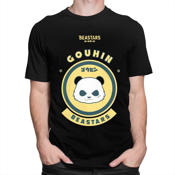 

прохладный beastars tshirt мужчины короткие sleeved графический gouhin chibi panda аниме манга футболка шею монтажн 100% хлопок tee одежда