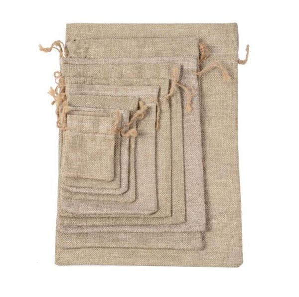 

linen 7x9cm gift drawstring bags color wedding original 13x18cm hemp jute for 10x15cm mini pouch jewelry favors,beads bag 9x12cm nvysv, Pink;blue