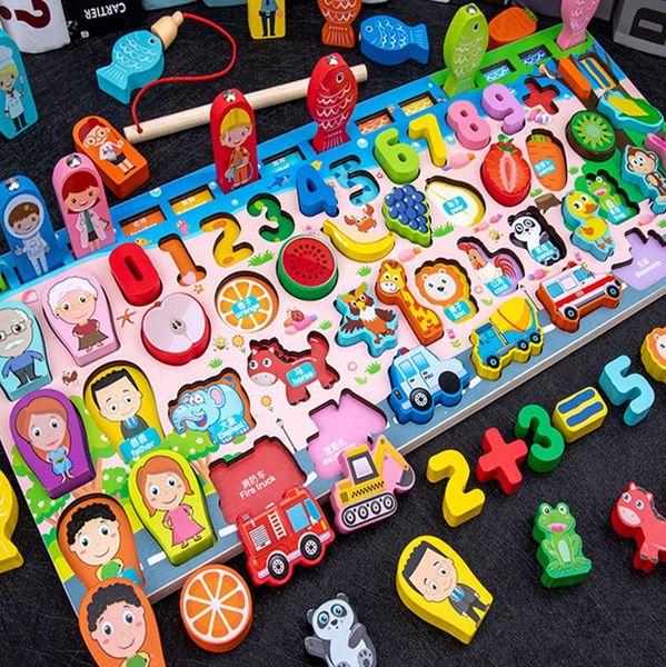 

interesting children digital building block early education wooden puzzles children matching toy intelligence development creative childre