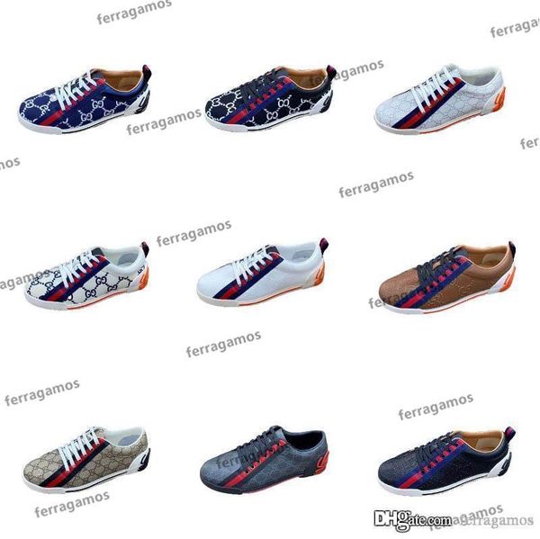

fashion men triple flat casual sneakers vintage trainers lace-up shoes green red stripe black leather bee embroidered