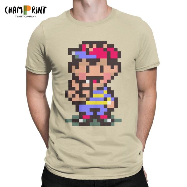 

ness earthbound men's t shirt mother rpg novelty tees short sleeve crewneck t-shirt 100% cotton summer clothes