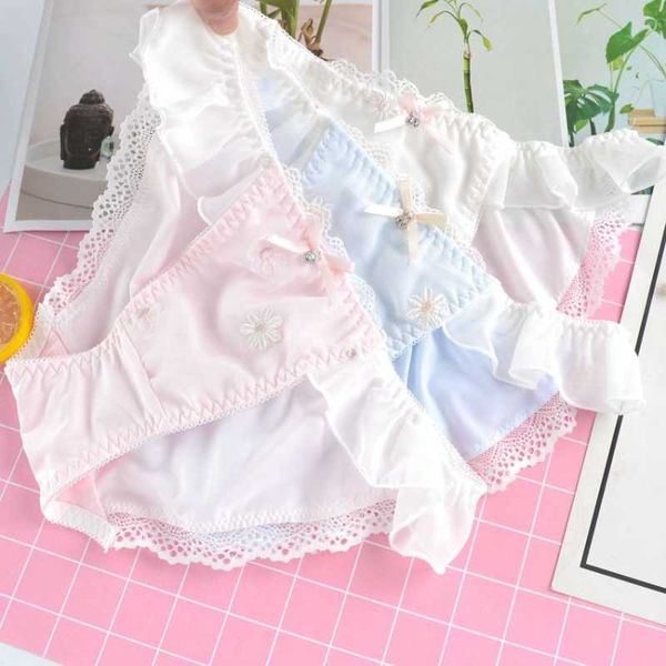 

women's panties japanese loli thong underwear women transparent lace lingerie cute embroidery thongs brief fairy kawaii panti girl, Black;pink