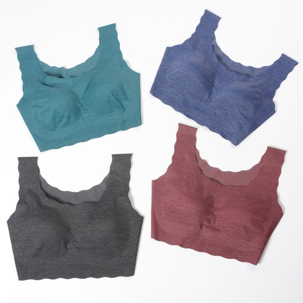 

gym clothing japan autumn winter seemless sleep underwear wireless sports solid bra push-up thick yoga /30, White;black