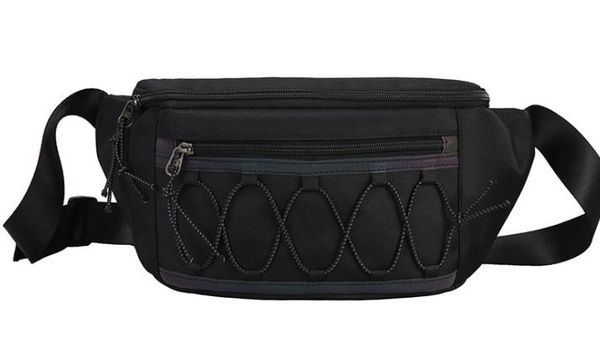 

2020 ins tooling style personality reflective rope waist bag chest bag port style street beat messenger bag