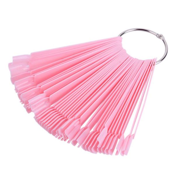

false nail tips color card transparent fan finger diy nail display art practice acrylic uv gel polish manicure tool, Red;gold