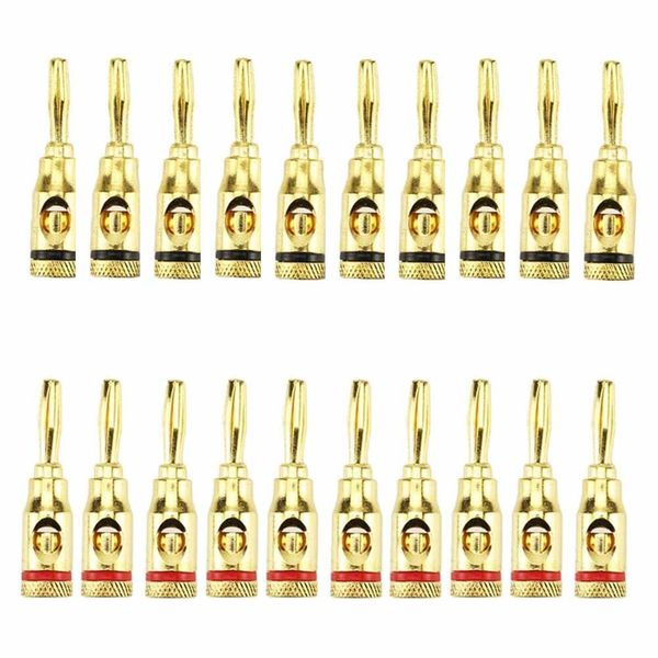 

20pcs gold banana plug plugs audio speaker wire cable connector