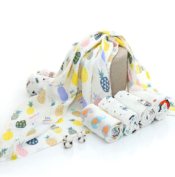 

120*120 muslin baby blankets newborn soft swaddles organic cotton baby bedding wrap bath towel swaddle