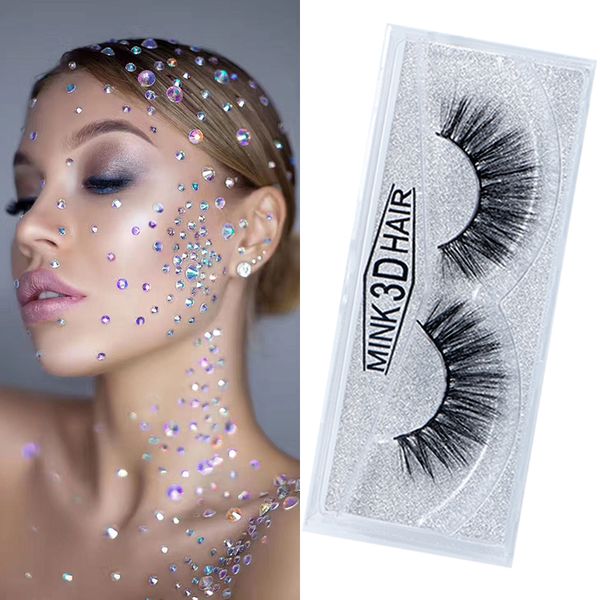 

false eyelashes 1 pairs 3d fake mink hair handmade natural long lasting extension strip eye lashes makeup beauty tools