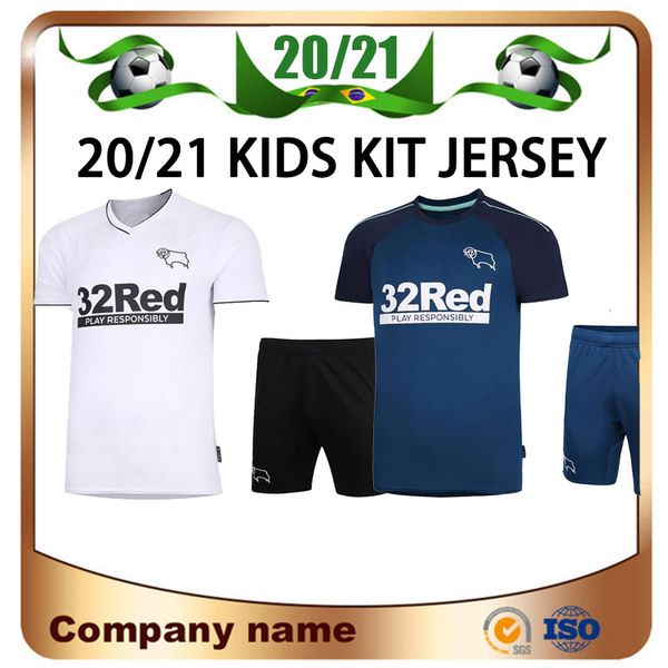 

20/21 derby county kids kit football club soccer jerseys 2020 home wisdom waghorn martin soccer shirt hamer rooney boy football uniform, Black