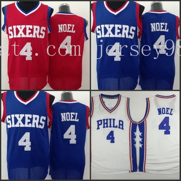 

philadelphia 76ers red4 nerlens noel white nba swingman throwback jersey, Black