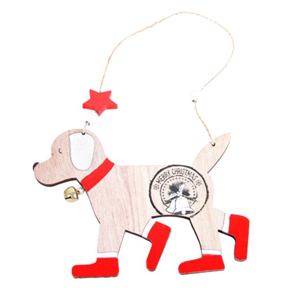 

6pcs/set tree cartoon dog wooden hanging pendants christmas ornament diy party