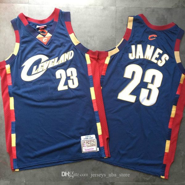 

men cleveland cavaliers 23 james mitchell & ness navy alternate 2008/09 hardwoods classics authentic jersey01 04, Black;red