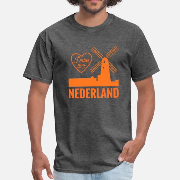 

nederland i miss you netherlands dutch gifts t shirt men designing 100% cotton s-3xl costume cute comfortable summer style natural shirt