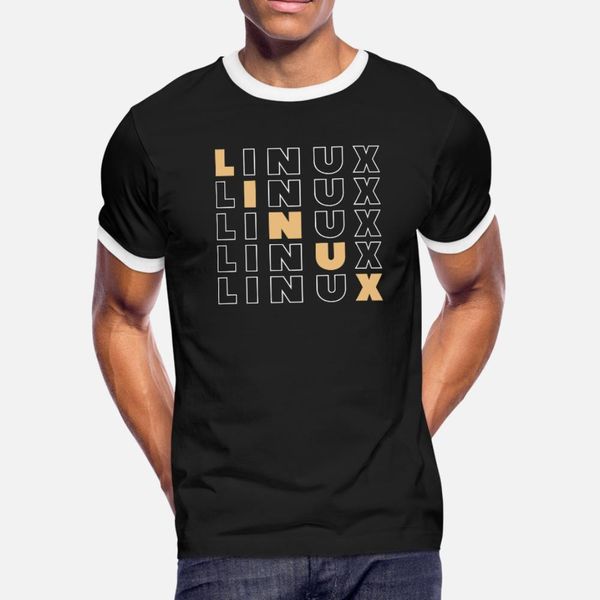 

linux font graphic t shirt men designer cotton s-xxxl formal fit authentic summer style formal shirt