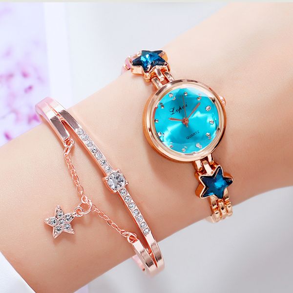 

2pcs set lvpai bracelet watches set for women rhinestone bracelet watch ladies dress watches new montre femme reloj, Slivery;brown