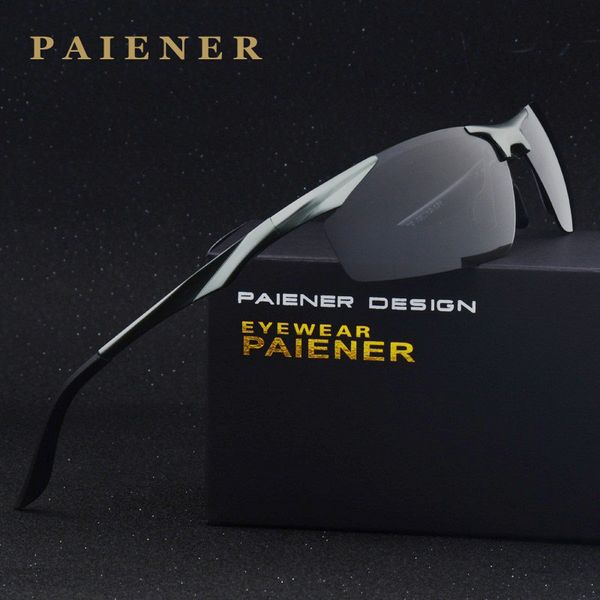

brand design aluminum magnesium men's sunglasses polarized coating mirror sun glasses oculos male eyewear accessories for men, White;black