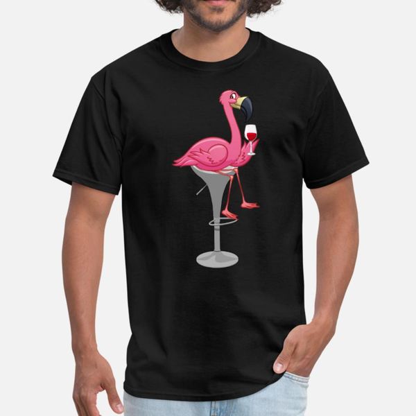 

flamingo drink wine funny t shirt men personalized 100% cotton o-neck cool fitness basic summer style natural shirt