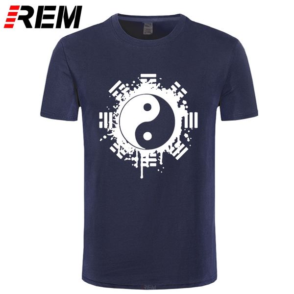 

rem mens t shirts fashion summer men's clothing brand chinese tai chi eight diagrams ying yang printed cotton t-shirt tees