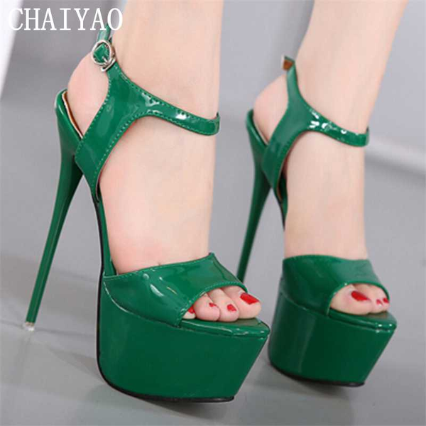 

super high heel women's sandals 2020 new ladies pu leather buckle strap femmes sandals fashion open toe thin heel woman's shoes, Black