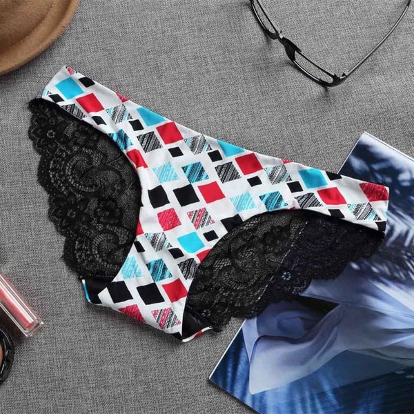 

women lace panties seamless cotton panty hollow briefs underwear ladies girls panties plus size briefs intimates lingerie, Black;pink