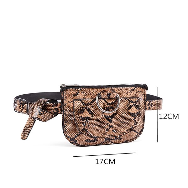 

серпантин fanny pack женщины талии пакет pu кожа груди сумка женский мода змеиной кожи ремень сумка высокого качества кошелек