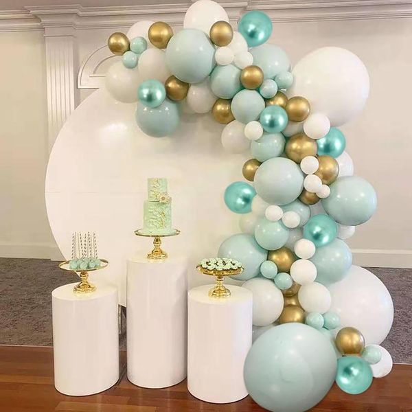 

amais 108pcs green white balloon garland arch latex baloon birthday party decoration kids adults wedding birthday ballon