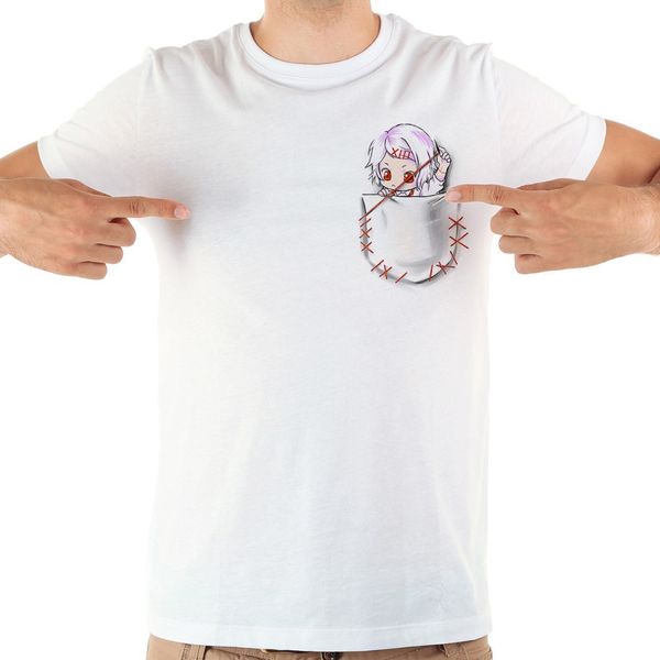 

tokyo ghoul stitch in pocket funny t shirt homme jollypeach brand new white casual short sleeve tshirt men no glue print