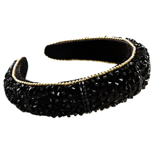 

hair accessories baroque velvet jewelry headband glitter rhinestone chain hoop sponge padded faux crystal embellished bandana