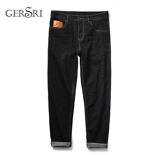 

gersri oversized 32-48 men jeans classic pants male fashion designer denim skinny straight jeans male casual slim fit trousers, Blue
