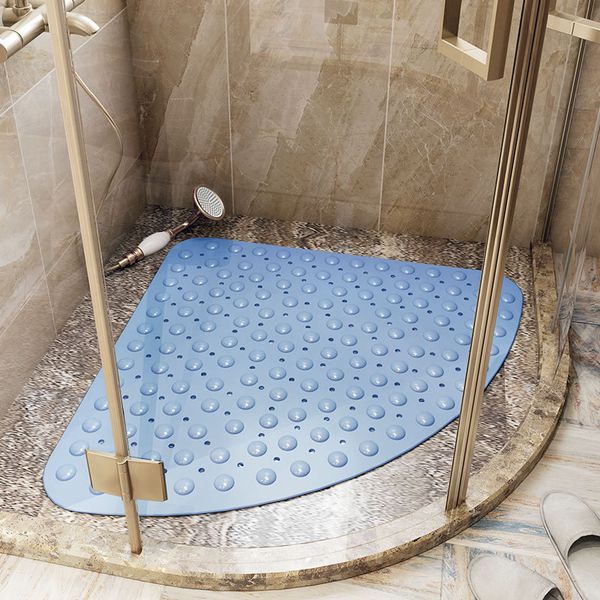 

bath mats fan-shaped sucker pvc mat home bathroom non-slip el shower room foot pad 54x54cm / 70x70cm