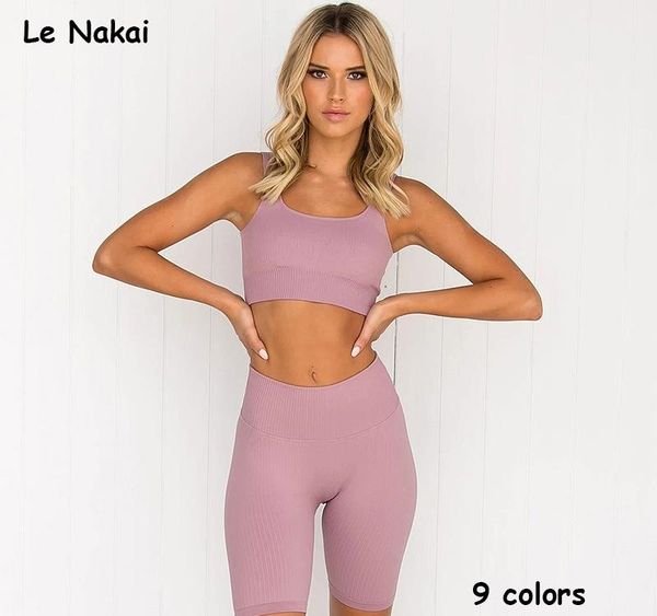 

2pcs ribbed seamless gym clothing for women fitness yoga set ribbed seamless yoga shorts high waist gym tights sport suit, White;red