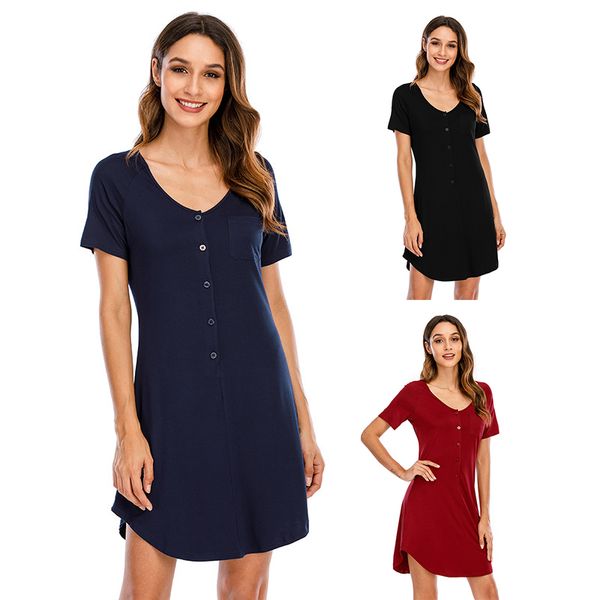 

women's sleepwear pajamas for women home clothes short sleeve soft bathrobe loungewear summer, Black;red