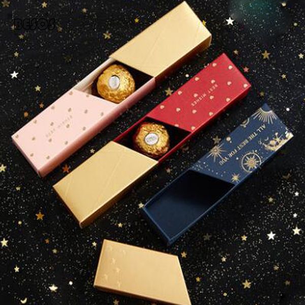 

gift wrap 10pcs creative two color gilding printing rectangular box wedding party christmas candy biscuit lipstick package