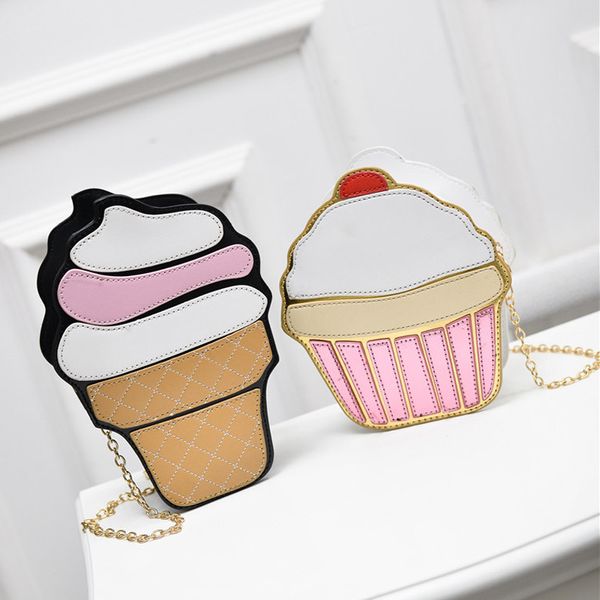

fashion women handbag shoulder bag leather messenger bag satchel purse tote xi ice cream cupcake cute shoulder