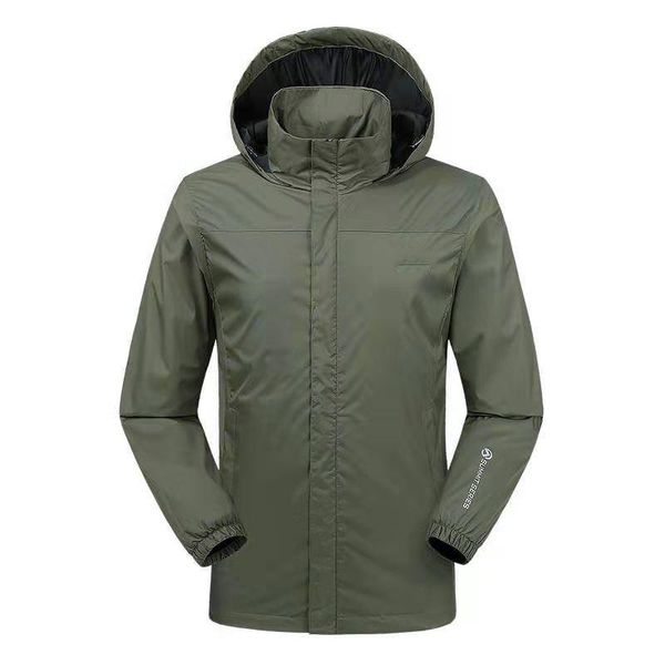 

2020 world men's lightweight windbreak and rainproof jacket embroidery waterproof shell women's coloured hoodie front zipper jacke, Black;brown