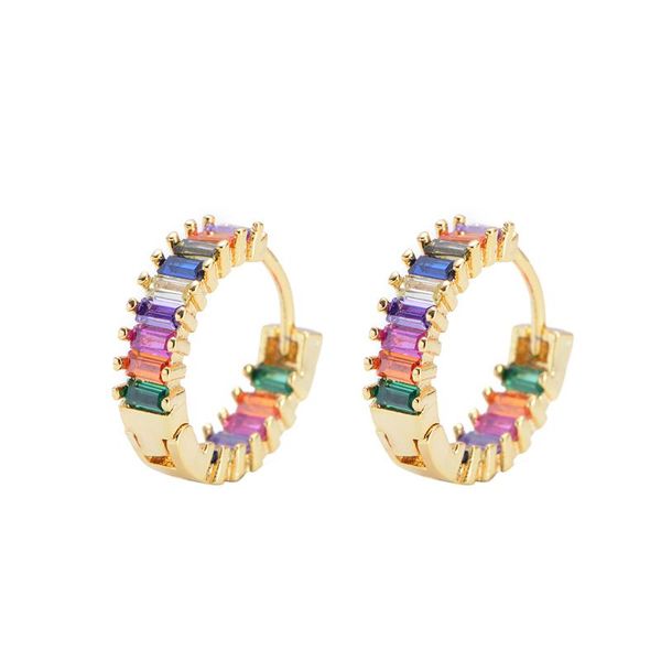 

stud 2pcs cz earring rainbow gold heart letter earrings for women korean zirconia crystal charm jewelry gift, Golden;silver