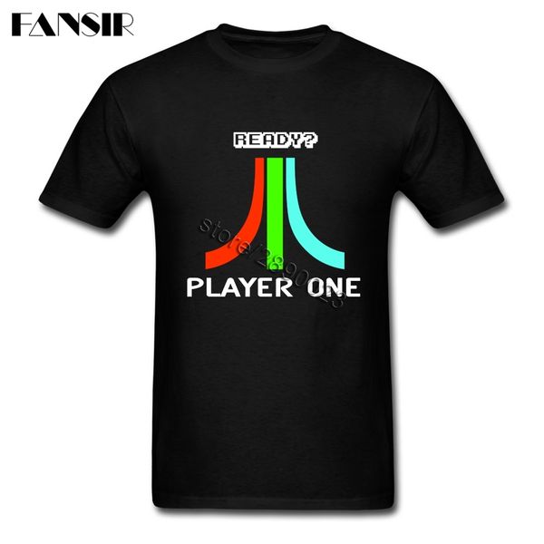 

over size ready player one screen printing t-shirt male 100% cotton short sleeve men t-shirts team brand clothing