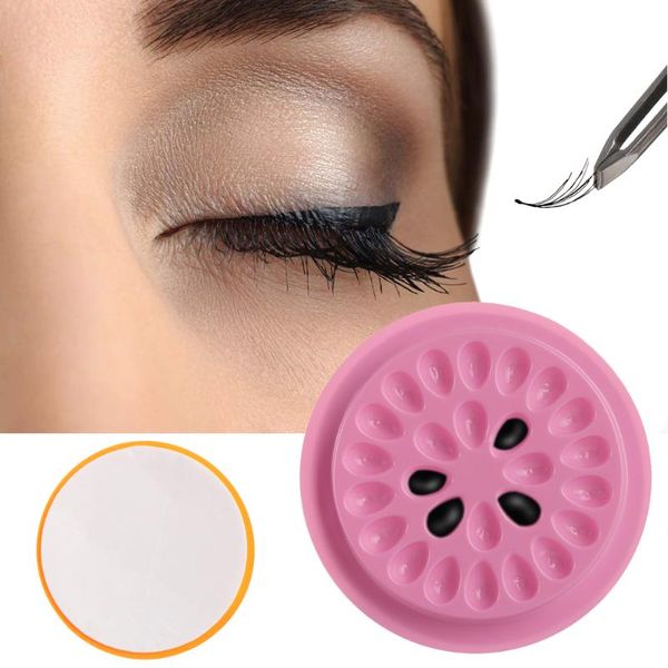 

plastic glue gasket flower shape glue pad eyelash extension easy to grafting false eyelashes holder adhesive pallet tools