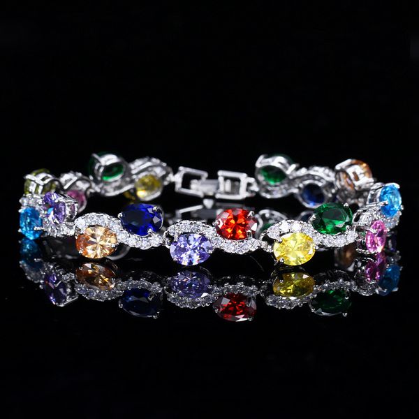 

Luxury Woman Bracelet Best Quality Full Diamond Bracelet Micro Cubic Zirconia Copper Plating Fashion Copper Set Diamond 18.4cm
