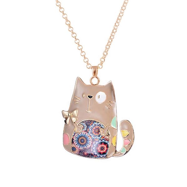 

women necklace cute black cat pendant necklace women 2020 fashion long chain necklaces for girls on neck chokers jewelry gifts, Silver