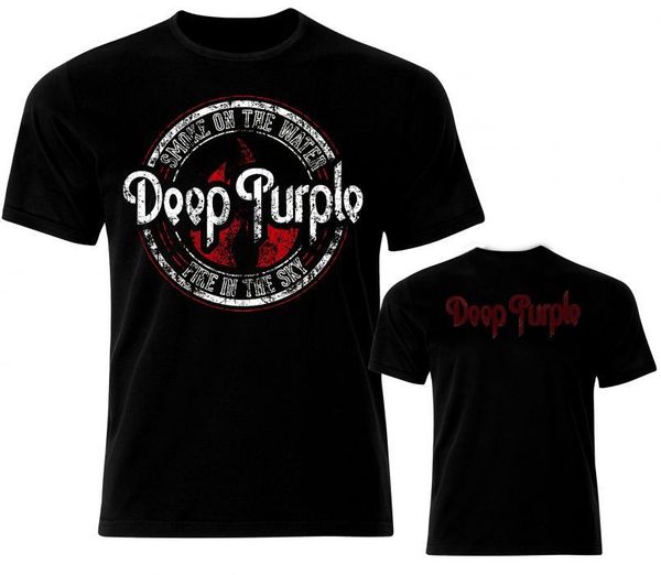 

deep purple smoke on the water men cotton t shirt rock metal camiseta men t shirt short sleeve cotton fashion