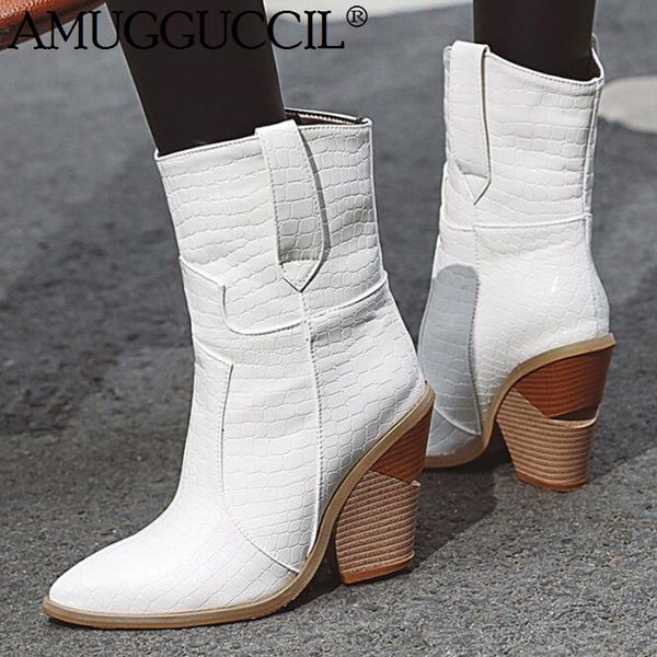 

boots 2021 plus big size 33-46 black white apricot wine-red fashion high heel calf female lady autumn winter women x1900