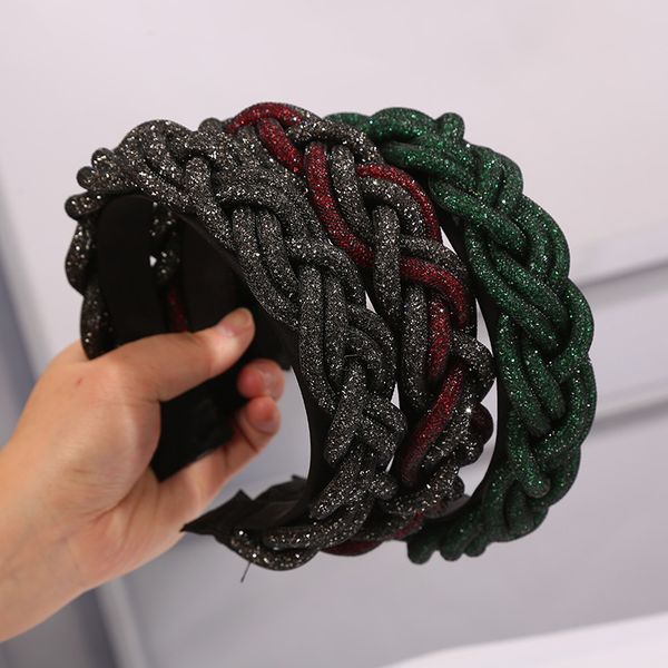 

2020 elegant hairband women mesh twist braid hairbands for female hair ornament headband hair hoop lady fashion accessories