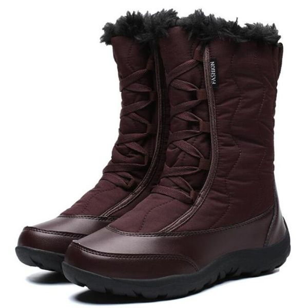 

2020 new women's boots platform winter shoes thick plush non-slip waterproof outdoor snow boots for women botas mujer sh512, Black